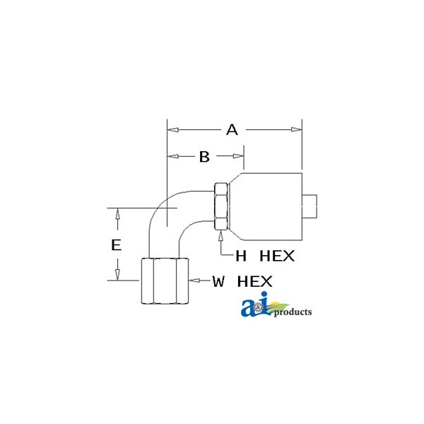HW-FJX90 Female JIC 37 - Swivel - 90 Degree Elbow 3 x5 x1